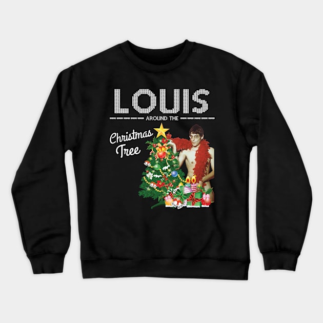 Louis Theroux Around The Christmas Tree Crewneck Sweatshirt by Rebus28